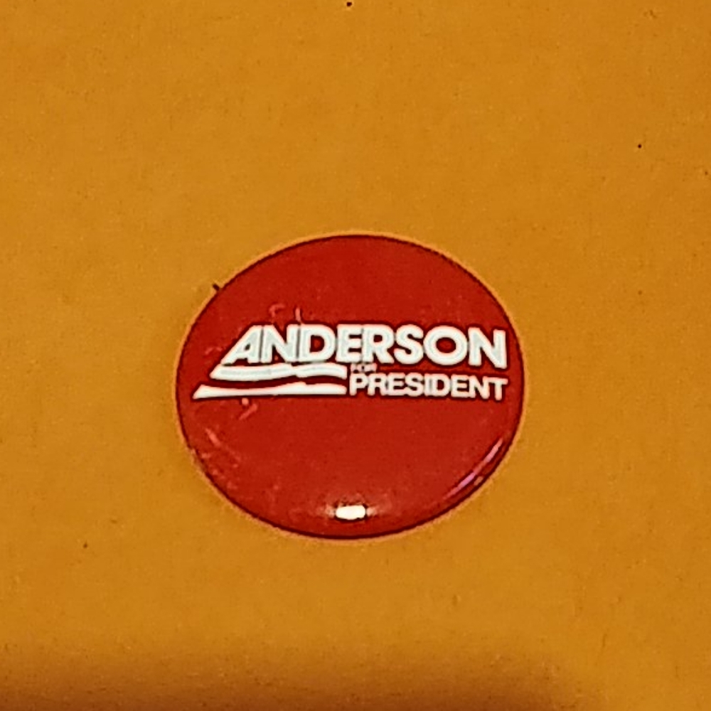Anderson for president button.